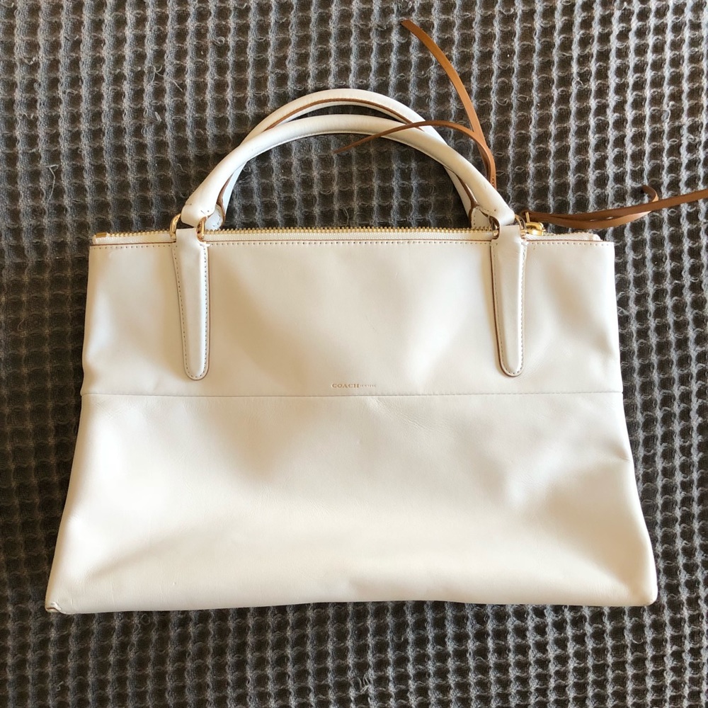 White leather Coach satchel